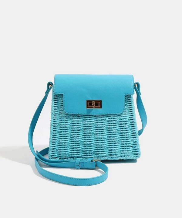 Pia Rossini Ollie - Petite Artisan Crossbody Bag - Pale Turquoise