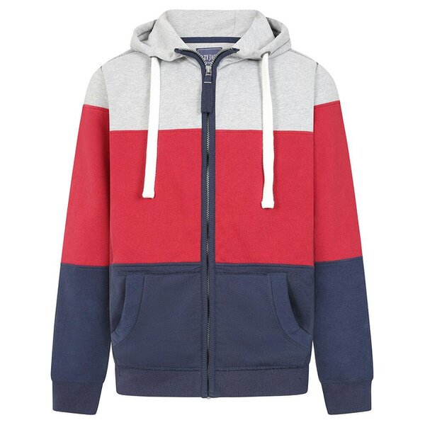 Lazy Jacks LJ721 - Men's Full Zip Panelled Hoody - Red