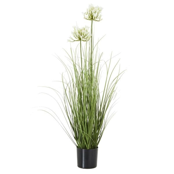 Hill Interiors Agapanthus Plant Pot - White/Green