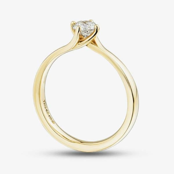 1888 Collection 18ct Yellow Gold Certificated 0.50ct Round Cut Diamond Twist Ring RI-137(.50CT PLUS)