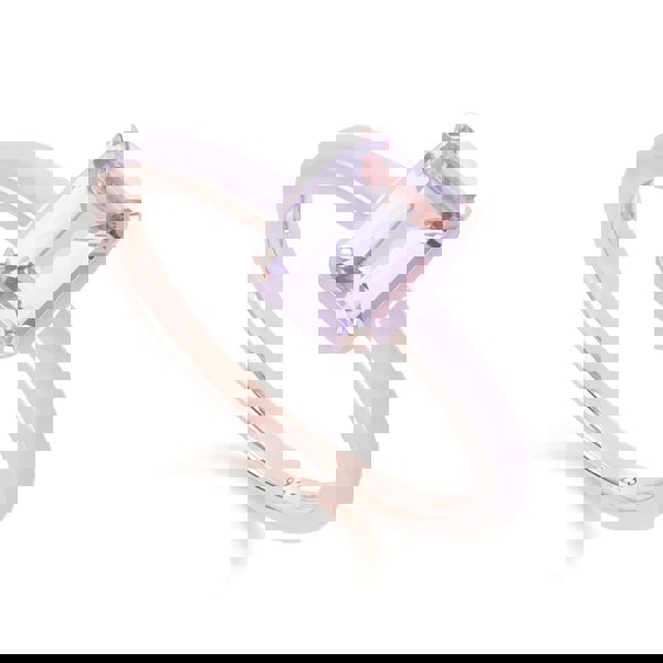 Gemondo Siberian Waltz Violet Enamel & Octagon Pink Amethyst Ring In Rose Gold Vermeil