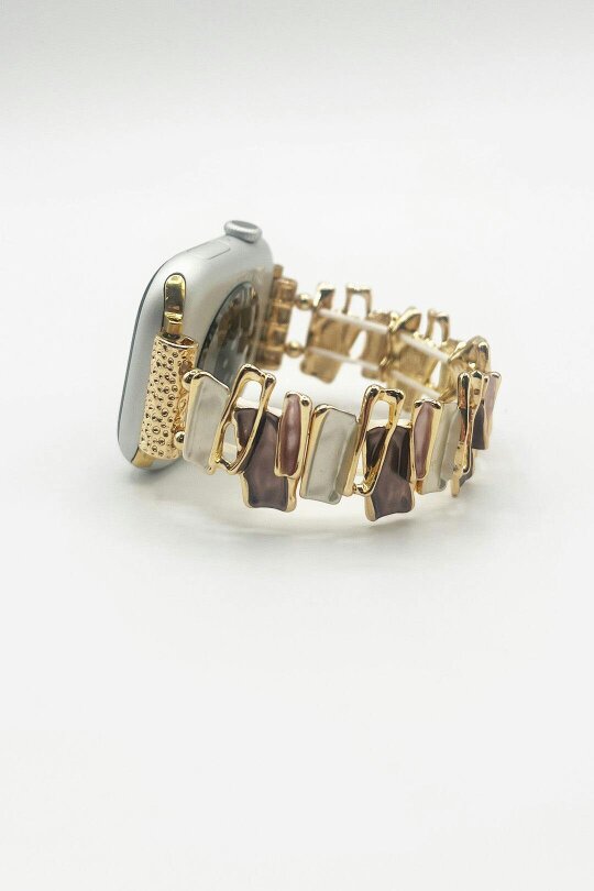SVNX Apple Watch Strap in Abstract Pattern in Gold