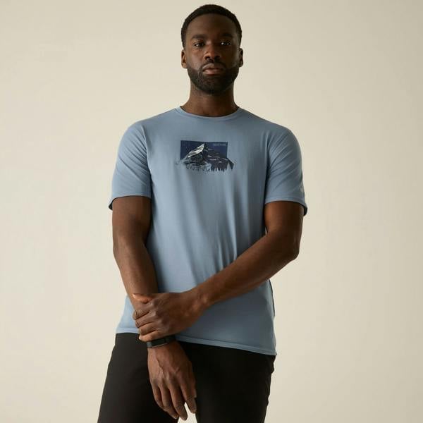 Regatta Mens Fingal Mountain Range T-Shirt - Dusky Blue - 