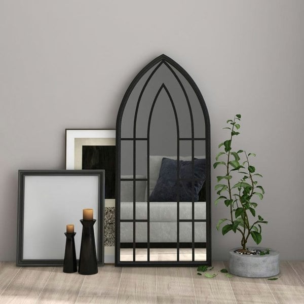 Berkfield Mirror Black 100x45 cm Iron for Indoor Use