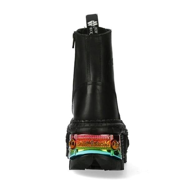 New Rock Black Platform Leather Boots-WALL83CCT-S8