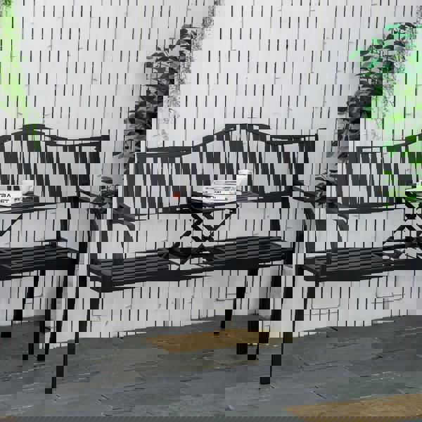 Garden Loveseat with Built-in Coffee Table