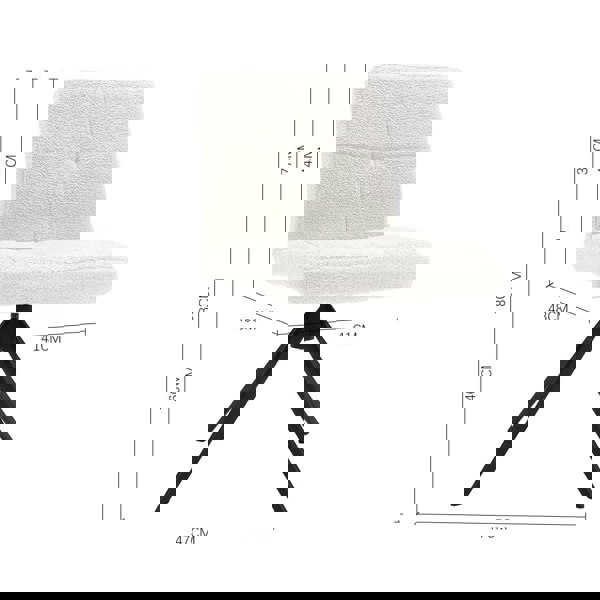 2Pcs Plush Breakfast Bar Stools Living and Home White