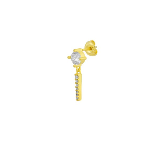 Spero London Sterling Silver Clear Gemstone Spike Charm Sodalite Single Earring