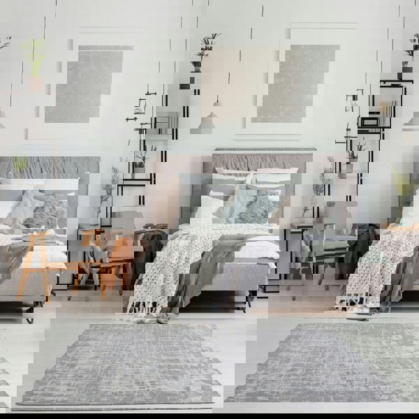 Machine Washable Flatweave Rug in Grey