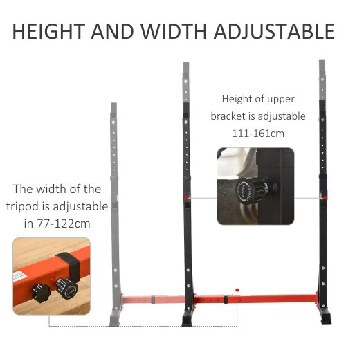 Bobobiy Barbell Rack, Width and Height Adjustable Dip Stand, Bench Press Rack for Home Gym Weight Lifting Fitness Workout, Max Load 150kg