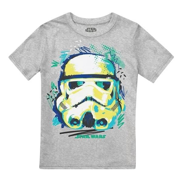 Star Wars Boys Trooper Sketch T-Shirt - Sports Grey