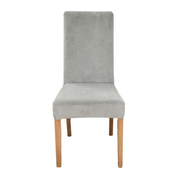 Anyseat Chair Cover Light Grey Velvet Plush Stretch Elastic Slipcover