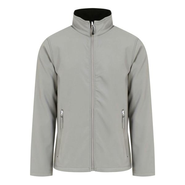 Regatta Professional Mens Plain Double Layered Soft Shell Jacket - Mineral Grey/Black - 