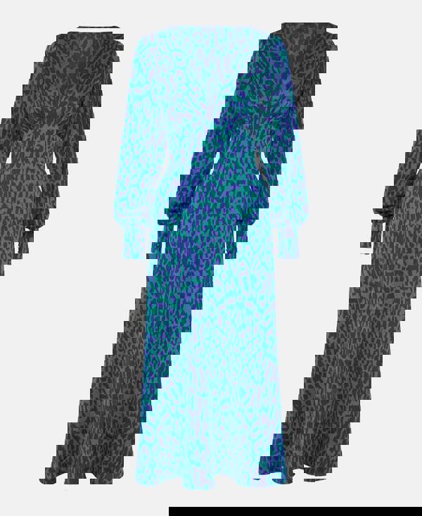 blue long sleeve dress