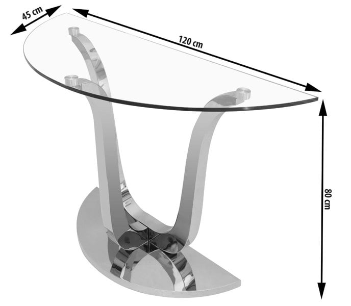 That's Furniture Naples Semi Circle Glass Console Table