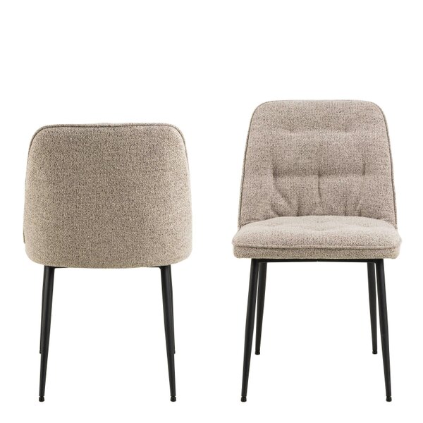 Wyld Haus Buttonfern Set of 2 Beige Diamond Upholstered Dining Chairs