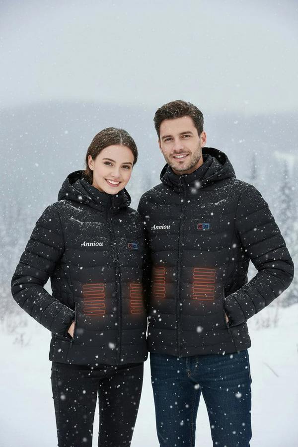 Anniou Dual Switch Duck Down Heated Jacket - Black