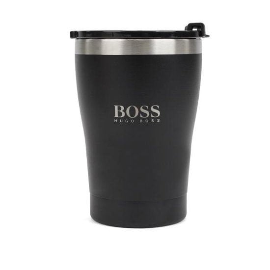 Hugo Boss Gift Set - 2 Pairs Men's Socks UK Size 6-11 (Grey and Black) with Thermal Mug