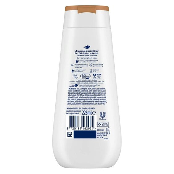 Dove Advanced Care Pampering Body Wash 24H Renewing Micromoisture, 4x225ml
