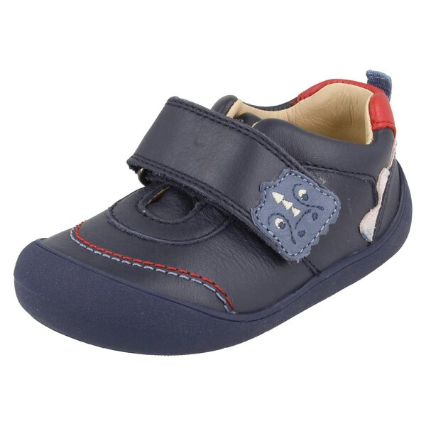 Start-rite Boys Startrite Casual Dinosaur Design Shoes Tread - Navy/Red Dino