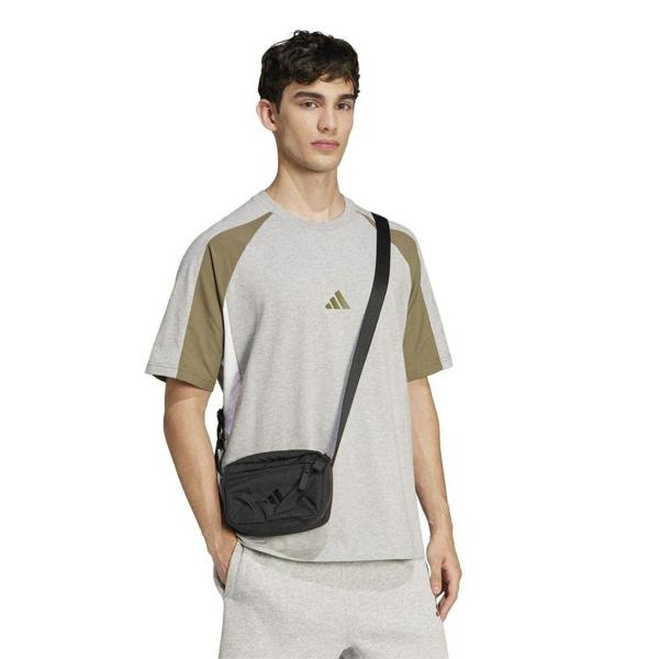 Adidas Mens Essentials Colour Block T-Shirt - Grey Heather Marl - 
