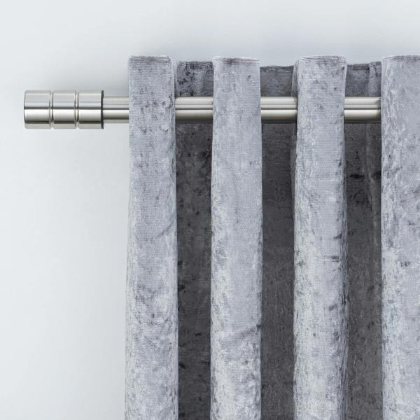 A.Unique Home Plain Barrel Extendable Curtain Pole (25/28mm) (Brushed Steel,70cm - 120cm)