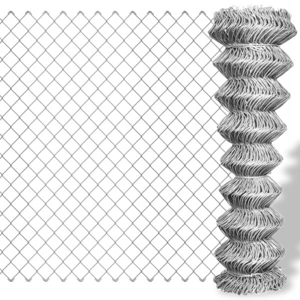 Berkfield Chain Link Fence Galvanised Steel 15x1.25 m Silver
