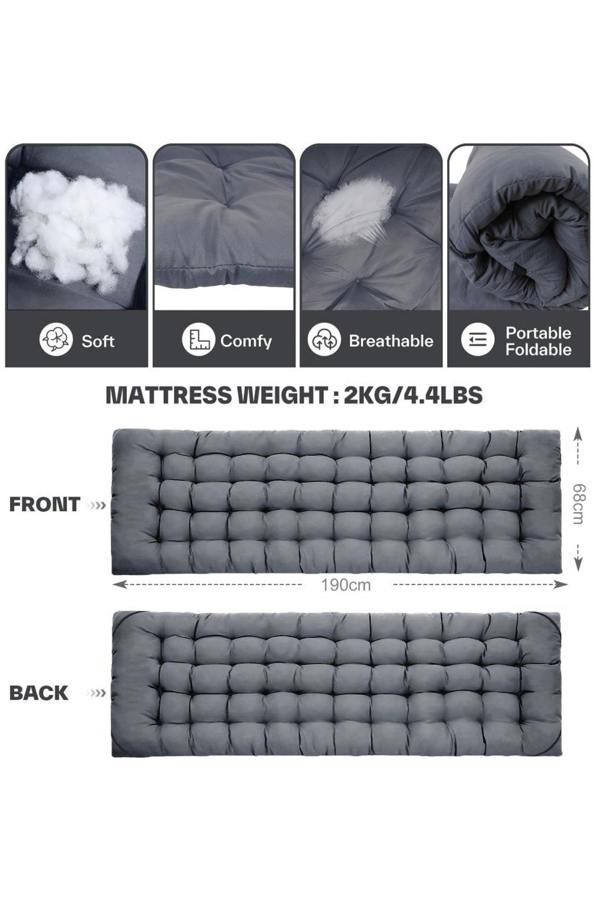 Groundlevel Foldable Guest Bed with Removeable Cushioned Mattress