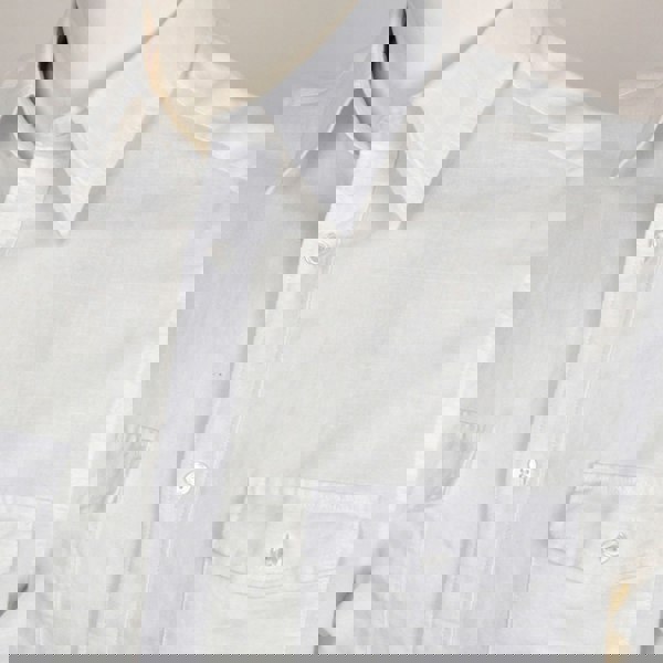 Image of Men's Hugo Linen Front Pocket Shirt, White