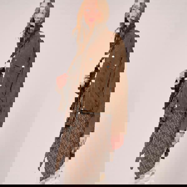 Women's Real Suede Funnel Neck Bomber Jacket