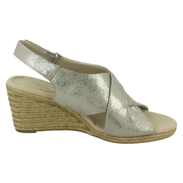 Clarks Ladies Clarks Slingback Wedge Heel Sandals Lafley Alaine
