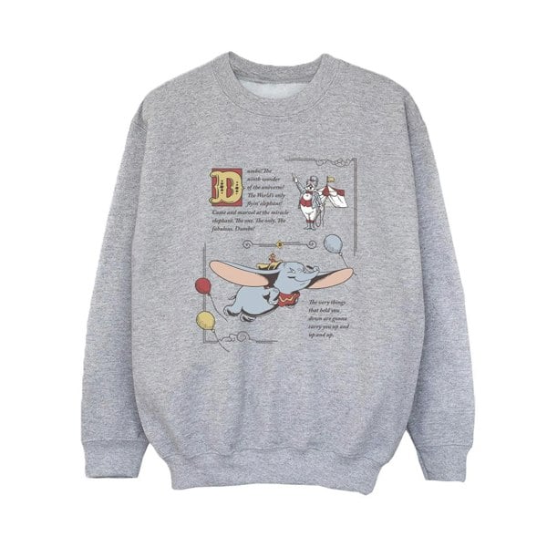 Disney Boys Dumbo Story Book Page Sweatshirt - Sports Grey