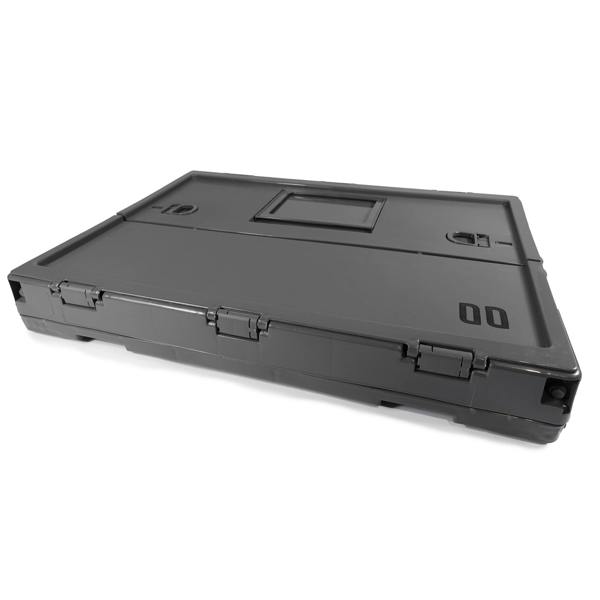 Goode Leisure Stackable Folding Storage Box with Lid & Side Access Dark Grey 41cm