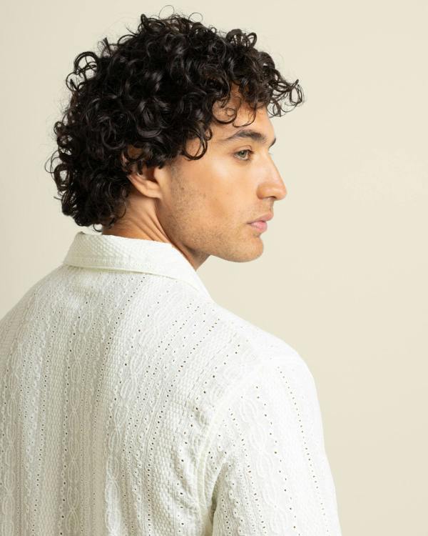 Larsson & Co Kai - Crochet Jacquard Short Sleeve Shirt