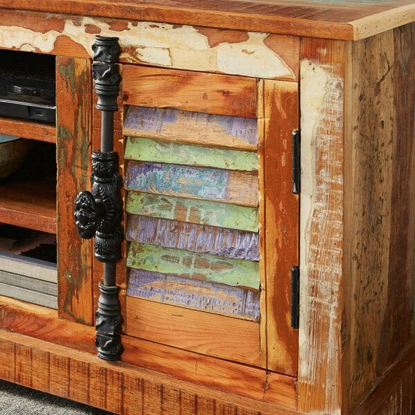 Wyld Haus Seattle Reclaimed Wood TV Cabinet 2 Doors 2 Shelves