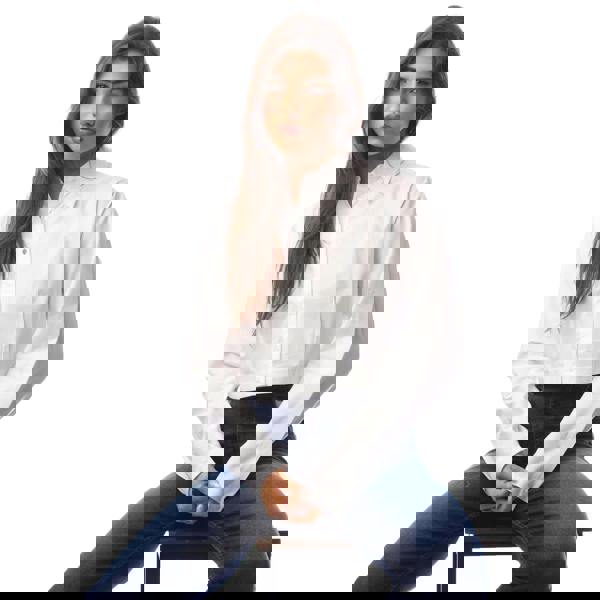 Hugo Womens/Ladies Etsoukie Cropped Shirt - White - 