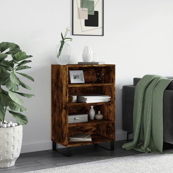 Berkfield Highboard Smoked Oak 57x35x90 cm Engineered Wood