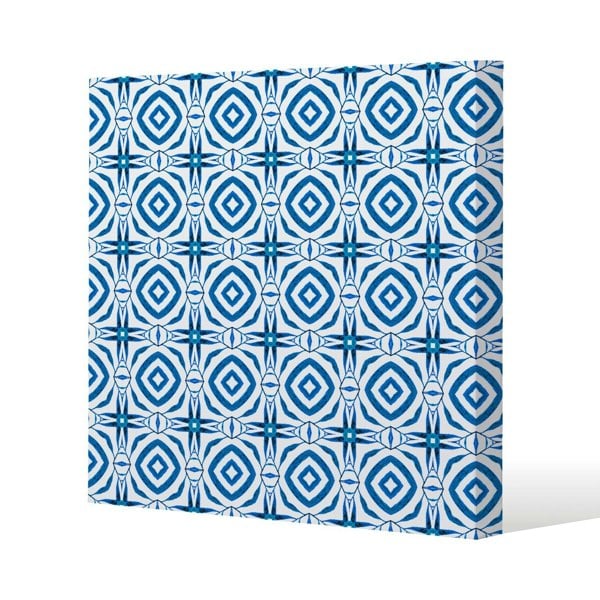 Benjamin Tate Design Blue powerful Slim Style Canvas Print  20x20cm , 15mm Slim Real wood.