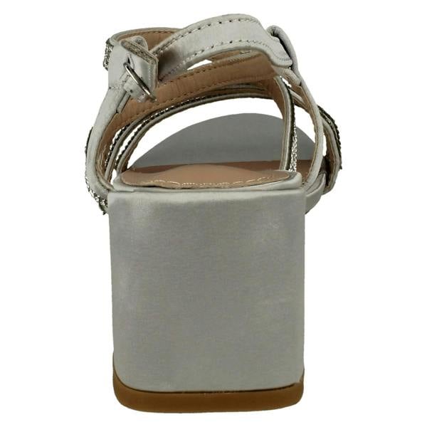 Spot On Ladies Spot On Diamante Strappy Block Heeled Sandals F12037