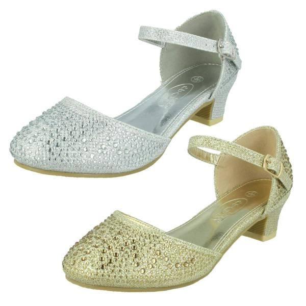 Spot On Girls Spot On Buckle Ankle Strap Glitter Shoes H3084