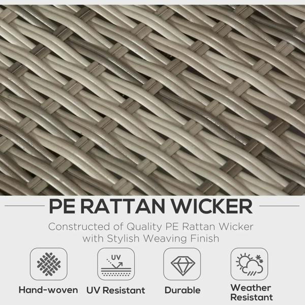 Grey rattan wicker weave panel detail for outdoor furniture