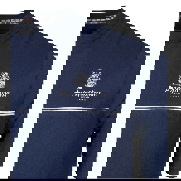 Aquascutum ACTIVE PIPING T-SHIRT NAVY FW23 TS005 11 Navy Blue T-Shirt Mens M