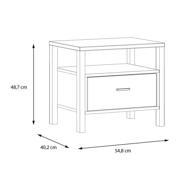 Wyld Haus Egtved Black and Natural Oak Wood Effect Bedside 1 Drawer
