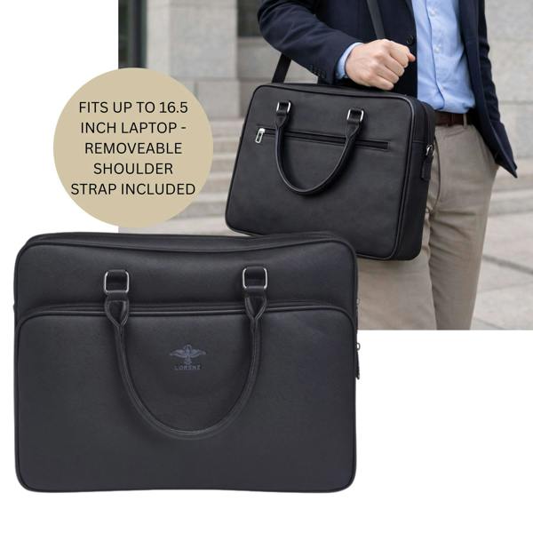 Lorenz Saffiano Grain Eagle Laptop Work Bag