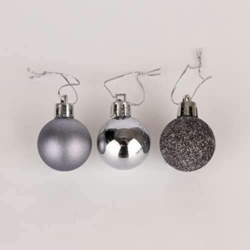 30mm Dark Grey Shatterproof Christmas Baubles in 12 or 24 Pack Sizes image 5