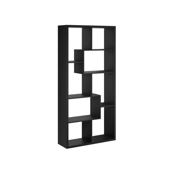 Wyld Haus Paxton Black Oak Wood Multi Level Shelving Unit