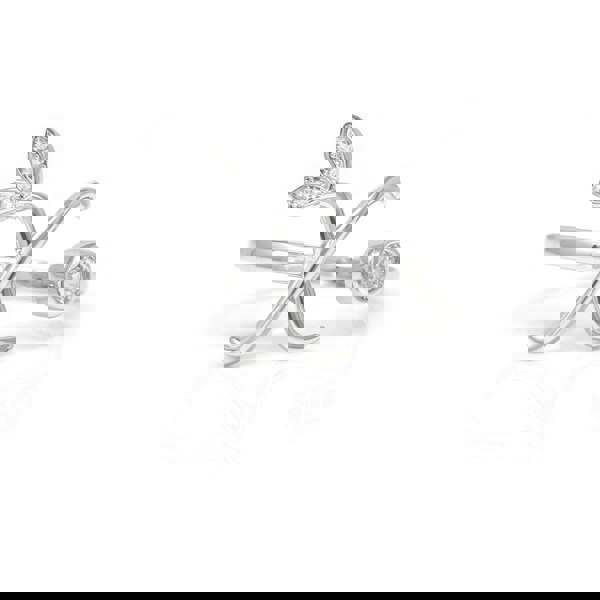 Say It With Adjustable Winged Initial Ring - Sterling Silver