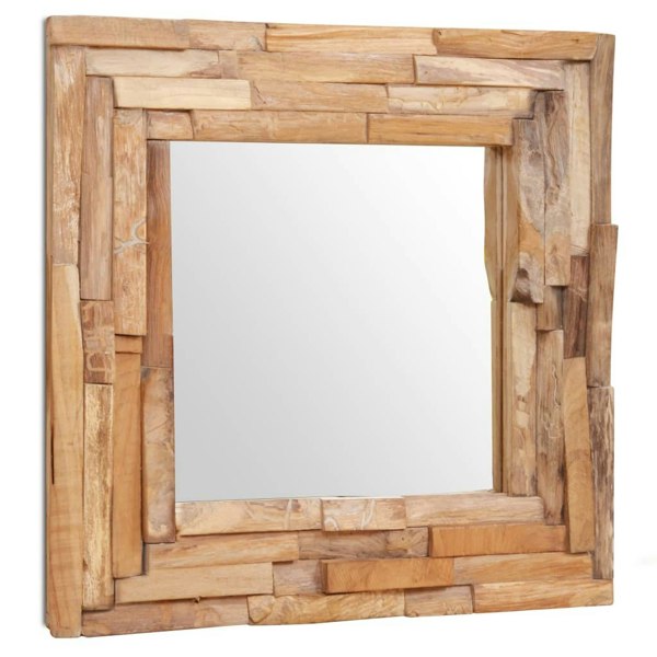 Berkfield Decorative Mirror Teak 60x60 cm Square