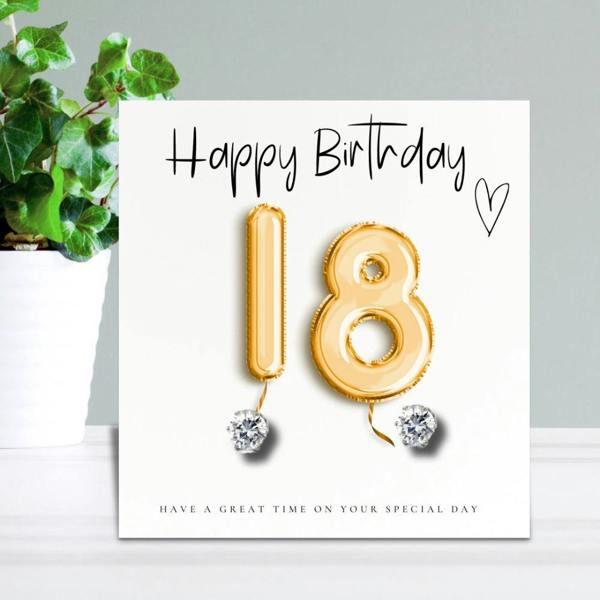 Aye Do Gifts Small 18th Birthday Gold Balloon Hamper | Candle, Earrings, Chocolates