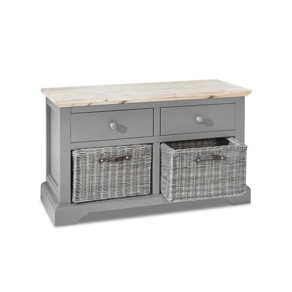 Statement Furniture Florence Storage Bench with 2 Drawers and 2 Baskets Assembled